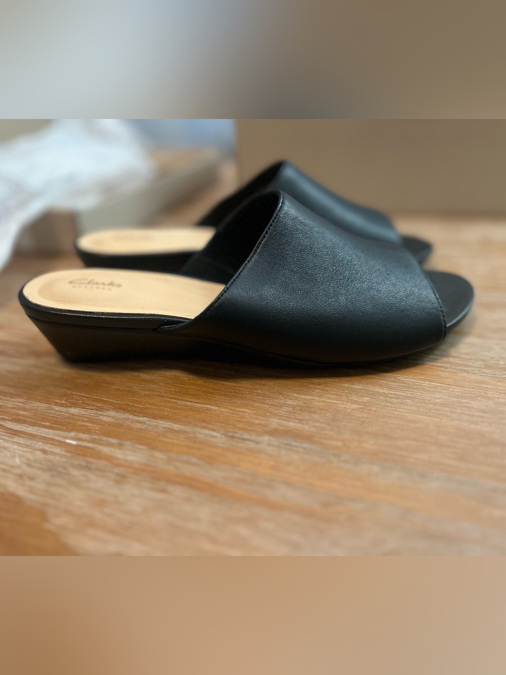 Clarks Leather Parram Waltz Sense Slide Sandals - Picture 2 of 11